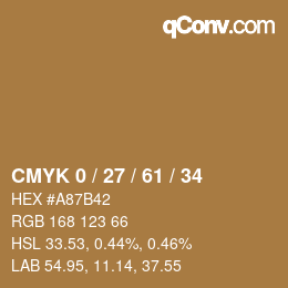 Color code: CMYK 0 / 27 / 61 / 34 | qconv.com