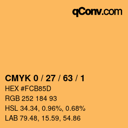 Color code: CMYK 0 / 27 / 63 / 1 | qconv.com