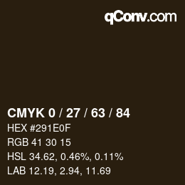 颜色代码: CMYK 0 / 27 / 63 / 84 | qconv.com