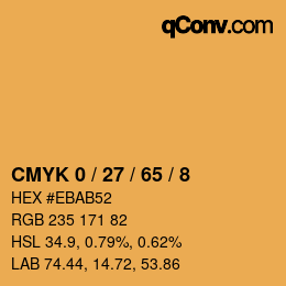 カラーコード: CMYK 0 / 27 / 65 / 8 | qconv.com