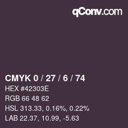 Color code: CMYK 0 / 27 / 6 / 74 | qconv.com