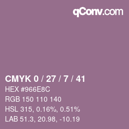 Color code: CMYK 0 / 27 / 7 / 41 | qconv.com