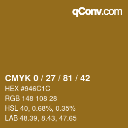 Color code: CMYK 0 / 27 / 81 / 42 | qconv.com