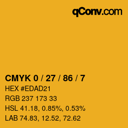 Color code: CMYK 0 / 27 / 86 / 7 | qconv.com