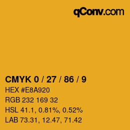 Color code: CMYK 0 / 27 / 86 / 9 | qconv.com