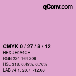 カラーコード: CMYK 0 / 27 / 8 / 12 | qconv.com