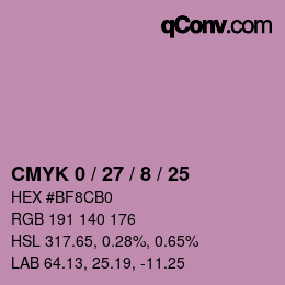颜色代码: CMYK 0 / 27 / 8 / 25 | qconv.com