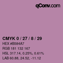 颜色代码: CMYK 0 / 27 / 8 / 29 | qconv.com