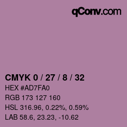 颜色代码: CMYK 0 / 27 / 8 / 32 | qconv.com