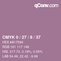 カラーコード: CMYK 0 / 27 / 8 / 37 | qconv.com