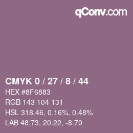 颜色代码: CMYK 0 / 27 / 8 / 44 | qconv.com