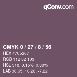 カラーコード: CMYK 0 / 27 / 8 / 56 | qconv.com