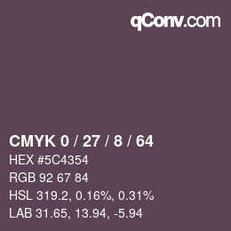 カラーコード: CMYK 0 / 27 / 8 / 64 | qconv.com