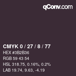 Color code: CMYK 0 / 27 / 8 / 77 | qconv.com