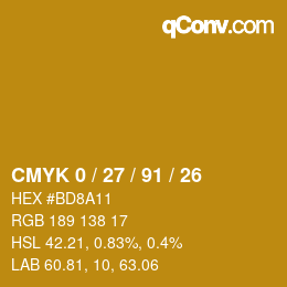 Color code: CMYK 0 / 27 / 91 / 26 | qconv.com