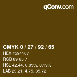 カラーコード: CMYK 0 / 27 / 92 / 65 | qconv.com
