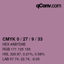 Color code: CMYK 0 / 27 / 9 / 33 | qconv.com