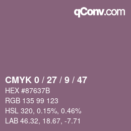 Color code: CMYK 0 / 27 / 9 / 47 | qconv.com