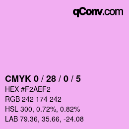 Color code: CMYK 0 / 28 / 0 / 5 | qconv.com