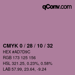 Color code: CMYK 0 / 28 / 10 / 32 | qconv.com