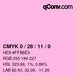 カラーコード: CMYK 0 / 28 / 11 / 0 | qconv.com