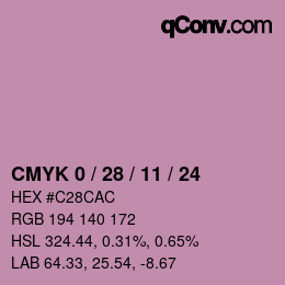 颜色代码: CMYK 0 / 28 / 11 / 24 | qconv.com