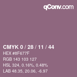 颜色代码: CMYK 0 / 28 / 11 / 44 | qconv.com