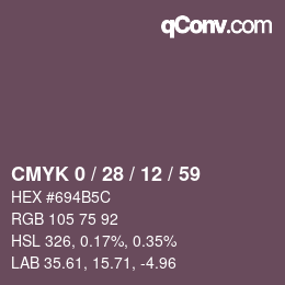カラーコード: CMYK 0 / 28 / 12 / 59 | qconv.com