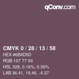 Color code: CMYK 0 / 28 / 13 / 58 | qconv.com