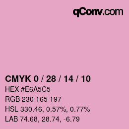カラーコード: CMYK 0 / 28 / 14 / 10 | qconv.com