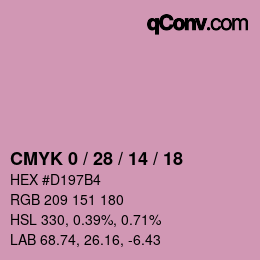 カラーコード: CMYK 0 / 28 / 14 / 18 | qconv.com