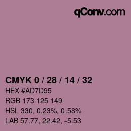 Color code: CMYK 0 / 28 / 14 / 32 | qconv.com