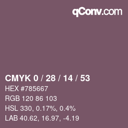 カラーコード: CMYK 0 / 28 / 14 / 53 | qconv.com