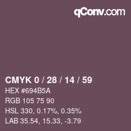 Color code: CMYK 0 / 28 / 14 / 59 | qconv.com