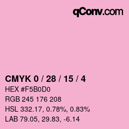 Color code: CMYK 0 / 28 / 15 / 4 | qconv.com