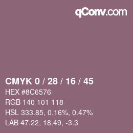 Color code: CMYK 0 / 28 / 16 / 45 | qconv.com