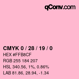 颜色代码: CMYK 0 / 28 / 19 / 0 | qconv.com