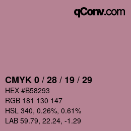 Farbcode: CMYK 0 / 28 / 19 / 29 | qconv.com