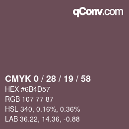 颜色代码: CMYK 0 / 28 / 19 / 58 | qconv.com