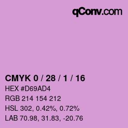 颜色代码: CMYK 0 / 28 / 1 / 16 | qconv.com