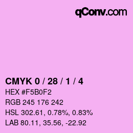カラーコード: CMYK 0 / 28 / 1 / 4 | qconv.com