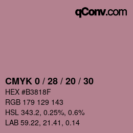 Código de color: CMYK 0 / 28 / 20 / 30 | qconv.com