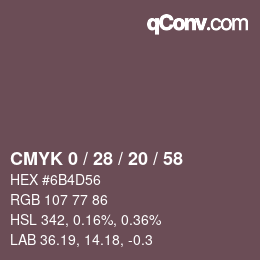 Código de color: CMYK 0 / 28 / 20 / 58 | qconv.com