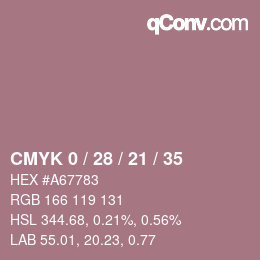 Farbcode: CMYK 0 / 28 / 21 / 35 | qconv.com