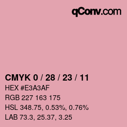 カラーコード: CMYK 0 / 28 / 23 / 11 | qconv.com