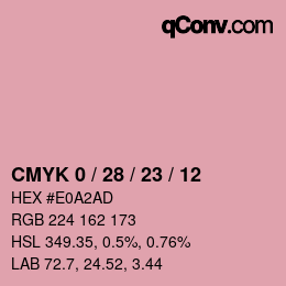 カラーコード: CMYK 0 / 28 / 23 / 12 | qconv.com