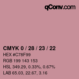 Color code: CMYK 0 / 28 / 23 / 22 | qconv.com