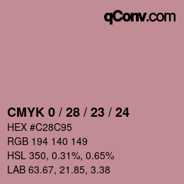 颜色代码: CMYK 0 / 28 / 23 / 24 | qconv.com