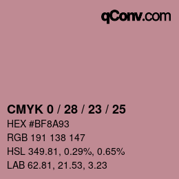 Color code: CMYK 0 / 28 / 23 / 25 | qconv.com