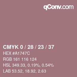 Color code: CMYK 0 / 28 / 23 / 37 | qconv.com